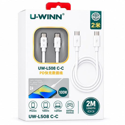 ZS - U-WINN 100W USB-C to USB-C Fast Charging & Data Cable (2m)