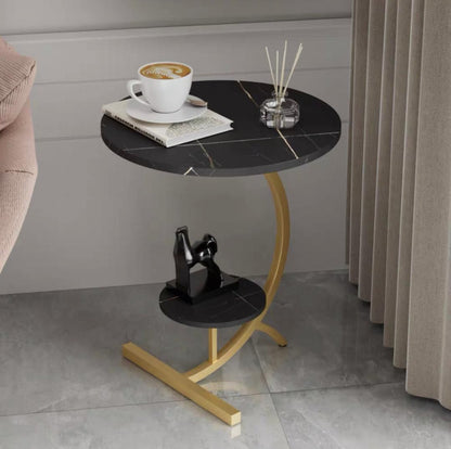 ZS - C-SHAPED 2 Tier Chic SIDE TABLE ROUND