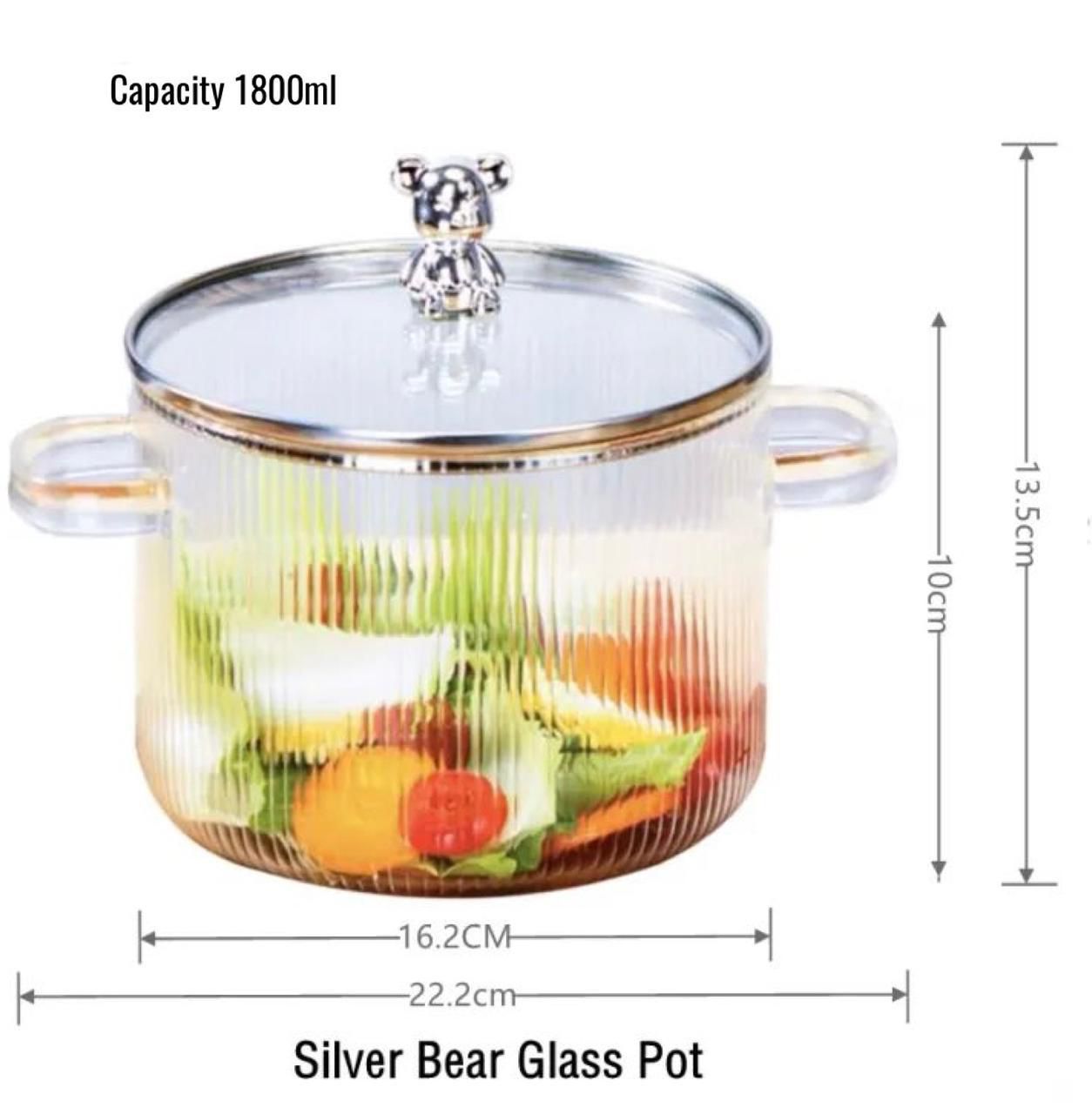 ZS - Glass Pot Heat Resistant Compatible With Gas & Electric Ceramic Stove
