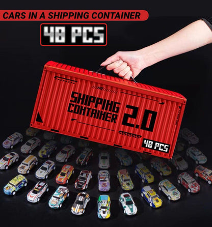 ZS - Alloy Car Model Cars in a Shipping Container - 48 Pieces