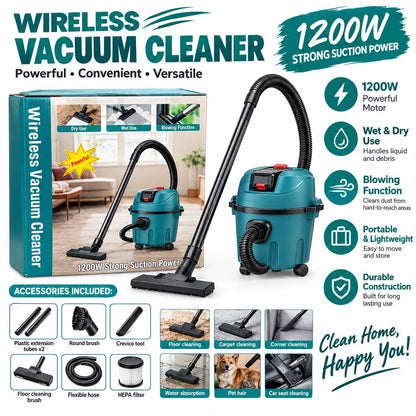 ZS - 48V 1200W Cordless Wet & Dry Vacuum Cleaner – 15L