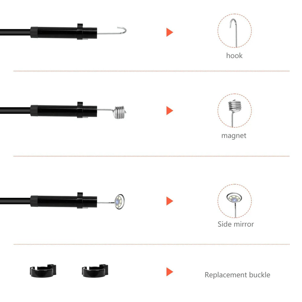 ZS - Multi-Purpose 8mm IP67 Waterproof 4.3 inch HD Portable Endoscope-Borescope Snake Tube Industrial Endoscope
