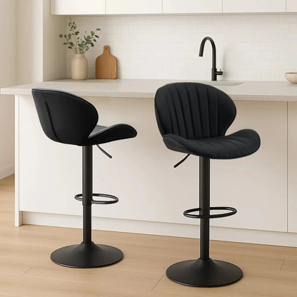 ZS - Caryol Leather Swivel Bar Stool