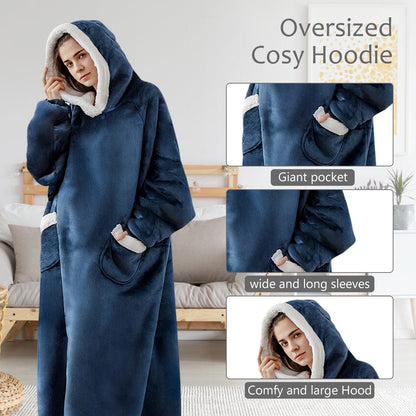 ZS - Extra Long Oversized Huggle Blanket Hoodie