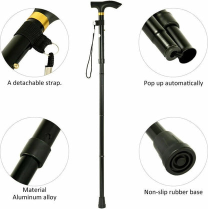 ZS - Adjustable &amp; Foldable Lightweight Aluminum Walking Cane