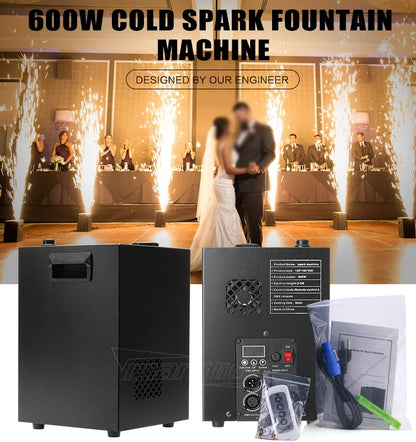ZS - 600w Stage Cold Spark Machine with DMX and Remote up to 5M