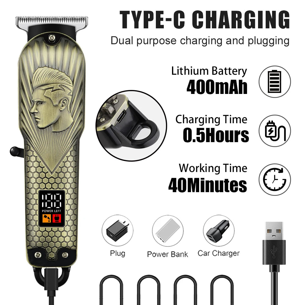 ZS - Professional Hair Trimmer - Type-C Rechargeable