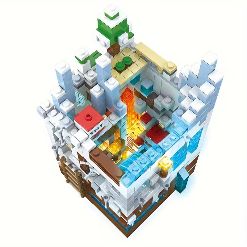 ZS - Mimcraft-Themed Building Block Set with LED Lighting