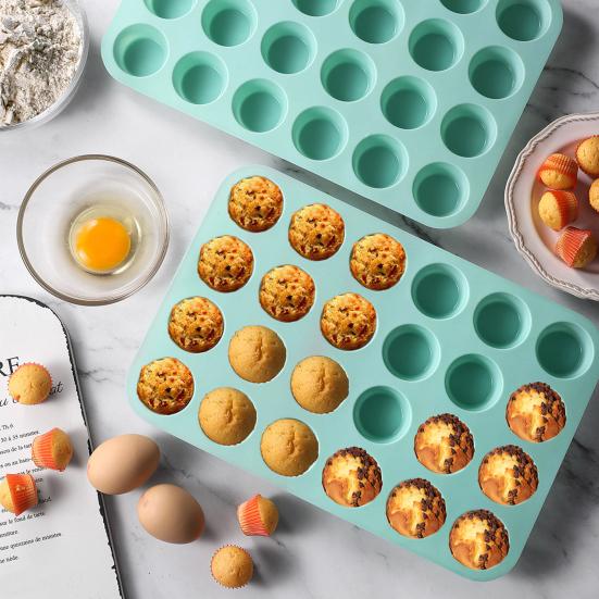 ZS - Silicone Muffin Pan 24 Cups Nonstick Cake Mold for Baking Mini Egg Bites High Heat Resistance