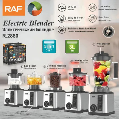 ZS - Raf 3L 5 In 1 Multi-functional Electric Blender 2600W