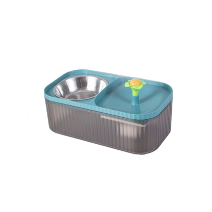 ZS - Automatic Cat Water Fountain,2-in-1 Cat Feeding & Watering Supplies