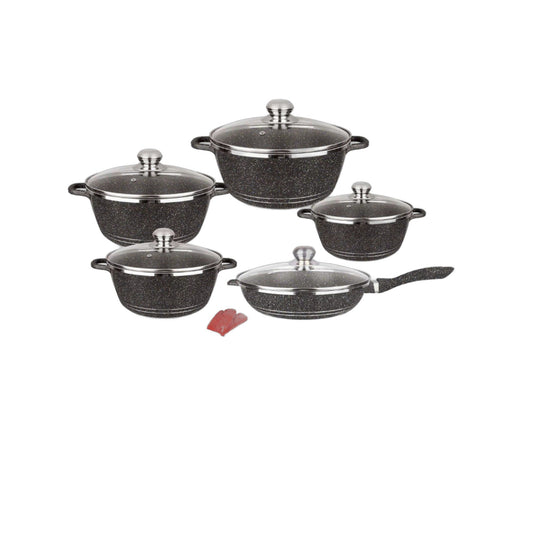 ZS - 12 Pieces Aluminum Granite Coating Non-Stick Cookware Set