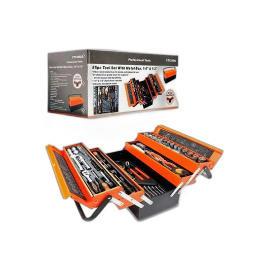 ZS 85 Piece Tool Set with Cantilever Metal Box