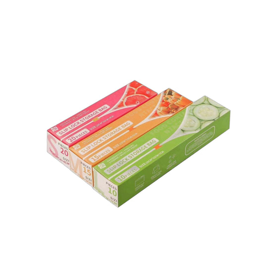 ZS - Slip Lock Storage Bags - 3 Sizes Available for Convenient Storage