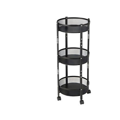 ZS - Folding Kitchen Storage Rack, 3 Tier Storage Rack Shelf with Wheels