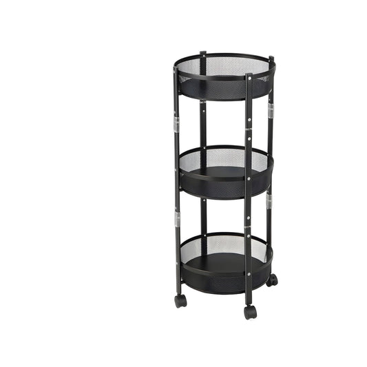ZS - Folding Kitchen Storage Rack, 3 Tier Storage Rack Shelf with Wheels