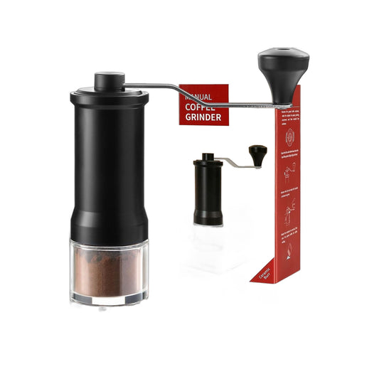 Z S MERCH hand-crank manual coffee grinder with glass bean hopper
