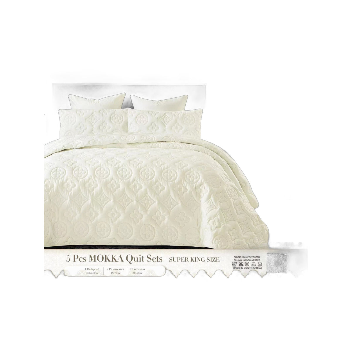 ZS - 5pcs Super King MOKKA Quilted Bedspread