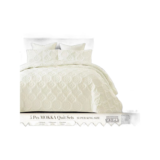 ZS - 5pcs Super King MOKKA Quilted Bedspread