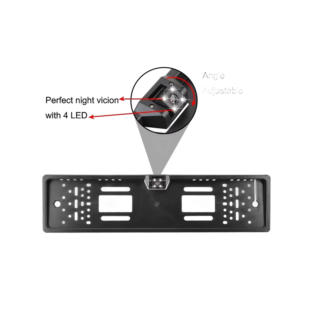 ZS - 12V Car Rear View Camera 4 LED License Plate Holder Parking