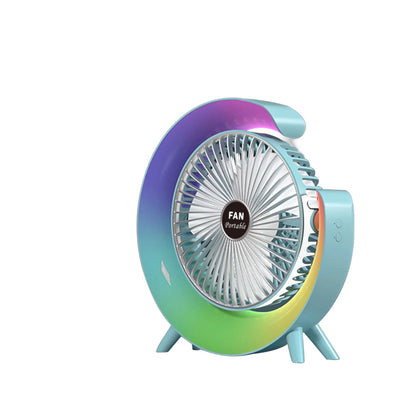 ZS - USB Power Desktop Rechargeable Portable Mini Rotatable Lighting Fan