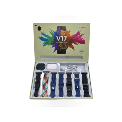 ZS - V17 Classic Smartwatch + Earpods + 7 Straps