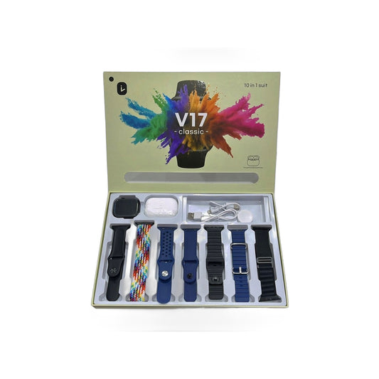 ZS - V17 Classic Smartwatch + Earpods + 7 Straps