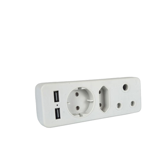 ZS - Redisson Multiplug 3-Way with 2xUSB for Phone Charging