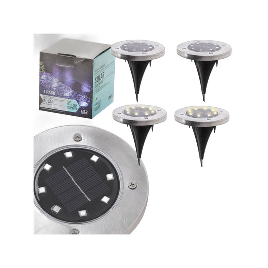 ZS  - 4PCS Solar Powered 8 LED Ground Light For Borders Driveway Pathways