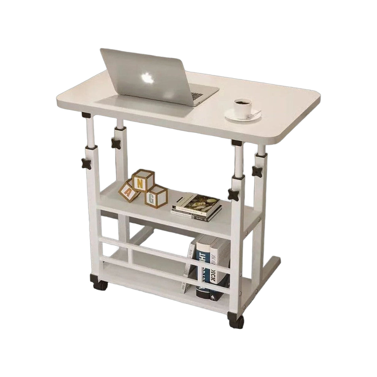 ZS - Laptop Desk with 2 Shelves - Height Adjustable