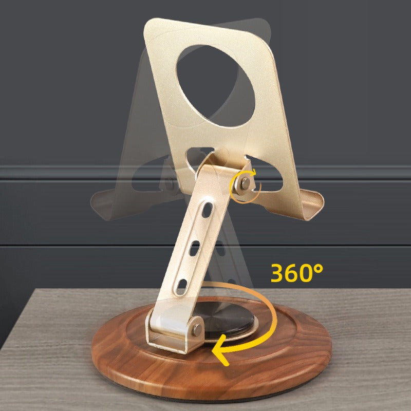 ZS - 360 Phone Holder Stand with Wooden Base