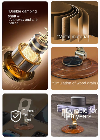 ZS - 360 Phone Holder Stand with Wooden Base