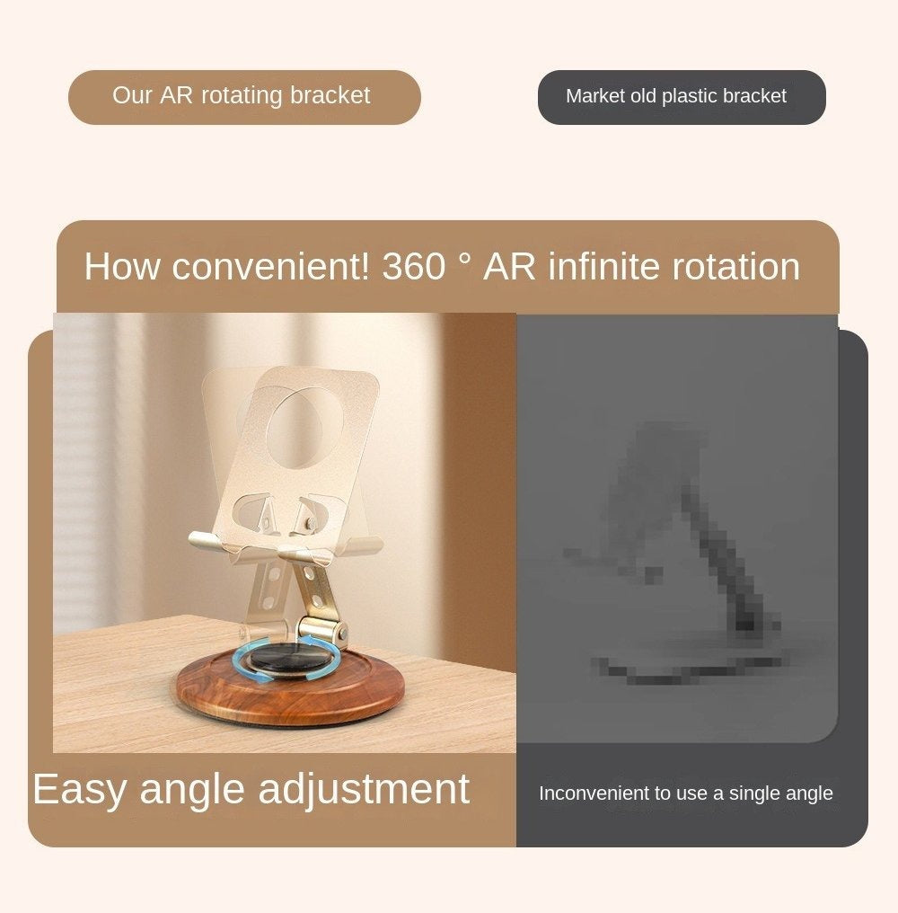 ZS - 360 Phone Holder Stand with Wooden Base