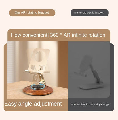 ZS - 360 Phone Holder Stand with Wooden Base