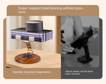 ZS - 360 Phone Holder Stand with Wooden Base