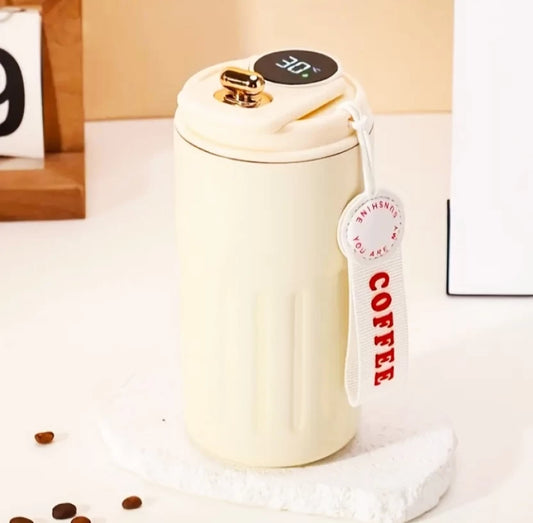 ZS - Insulated Coffee with Temperature Display Stainless Steel Tumbler  (400 ml)