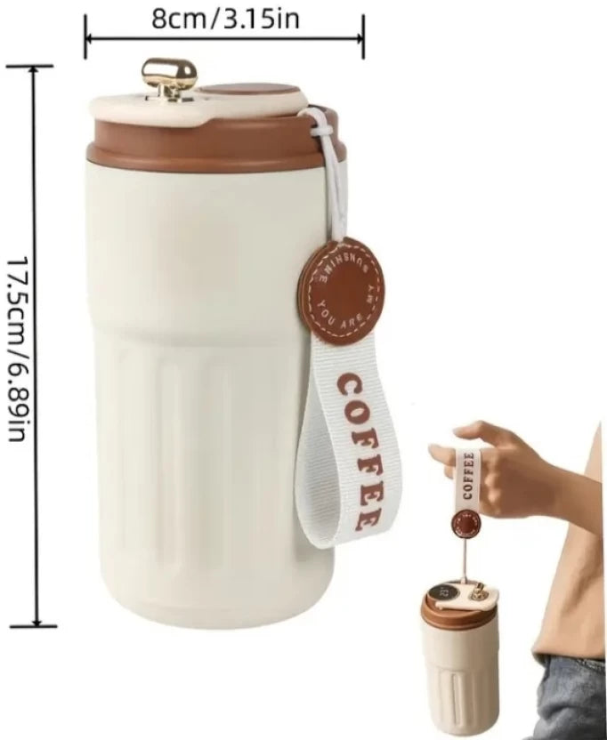 ZS - Insulated Coffee with Temperature Display Stainless Steel Tumbler  (400 ml)