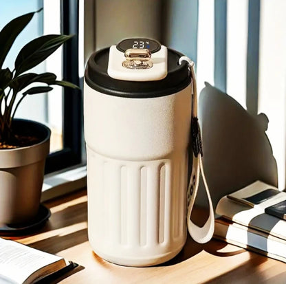 ZS - Insulated Coffee with Temperature Display Stainless Steel Tumbler  (400 ml)