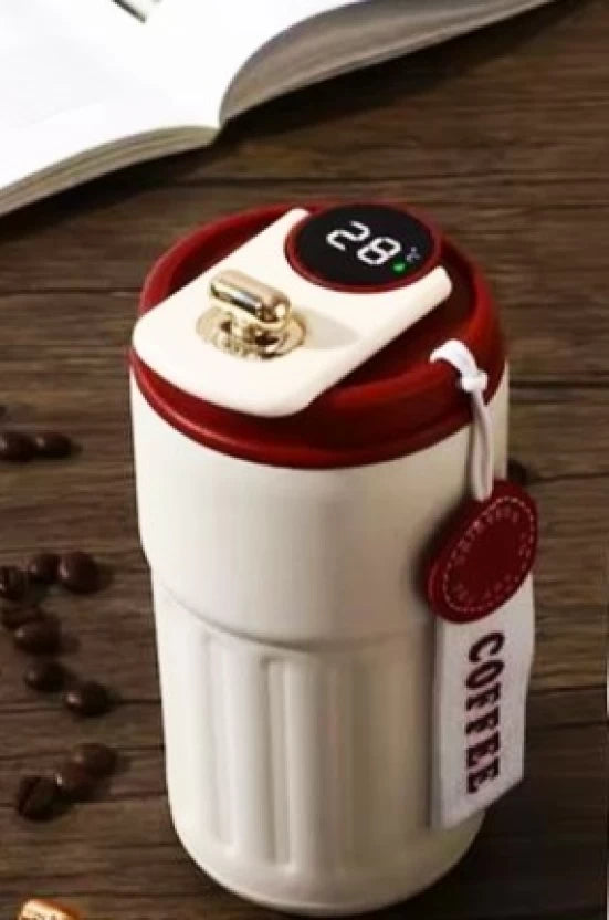 ZS - Insulated Coffee with Temperature Display Stainless Steel Tumbler  (400 ml)