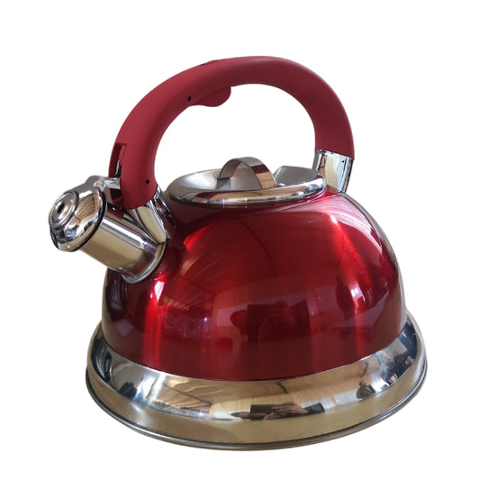 ZS - 3L Stove Top Stainless Steel Whistling Kettle - Red