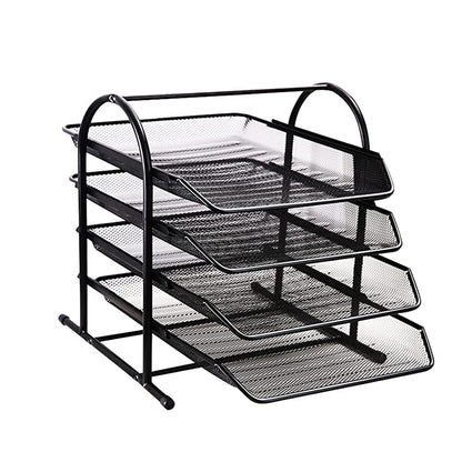 ZS - 4-Tier Metal Desk Organizer with Sliding Document Tray