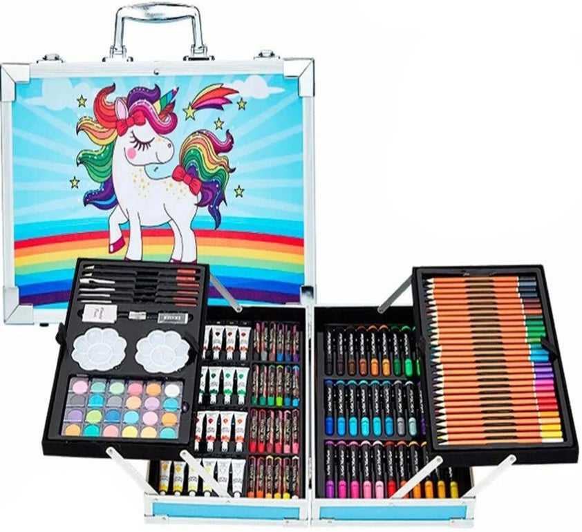 ZS - Art Set with Aluminum Folding Case for Kids - 145 Piece Set