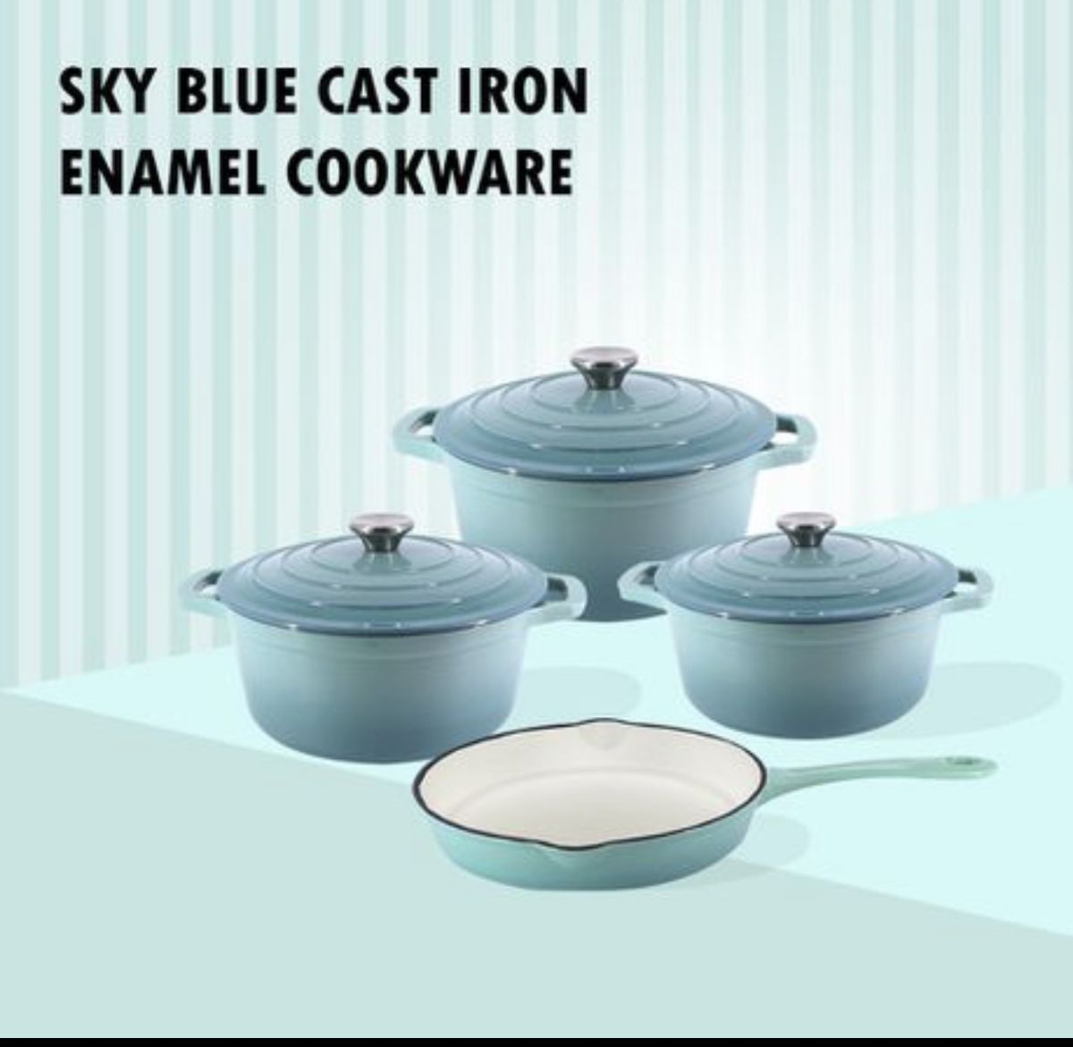 ZS - 7 Piece Cast Iron Pot Set