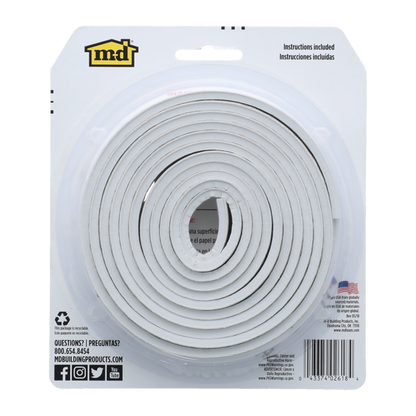 ZS - Rubber Window Seal for Extra Small Gaps White 38inch x 17ft