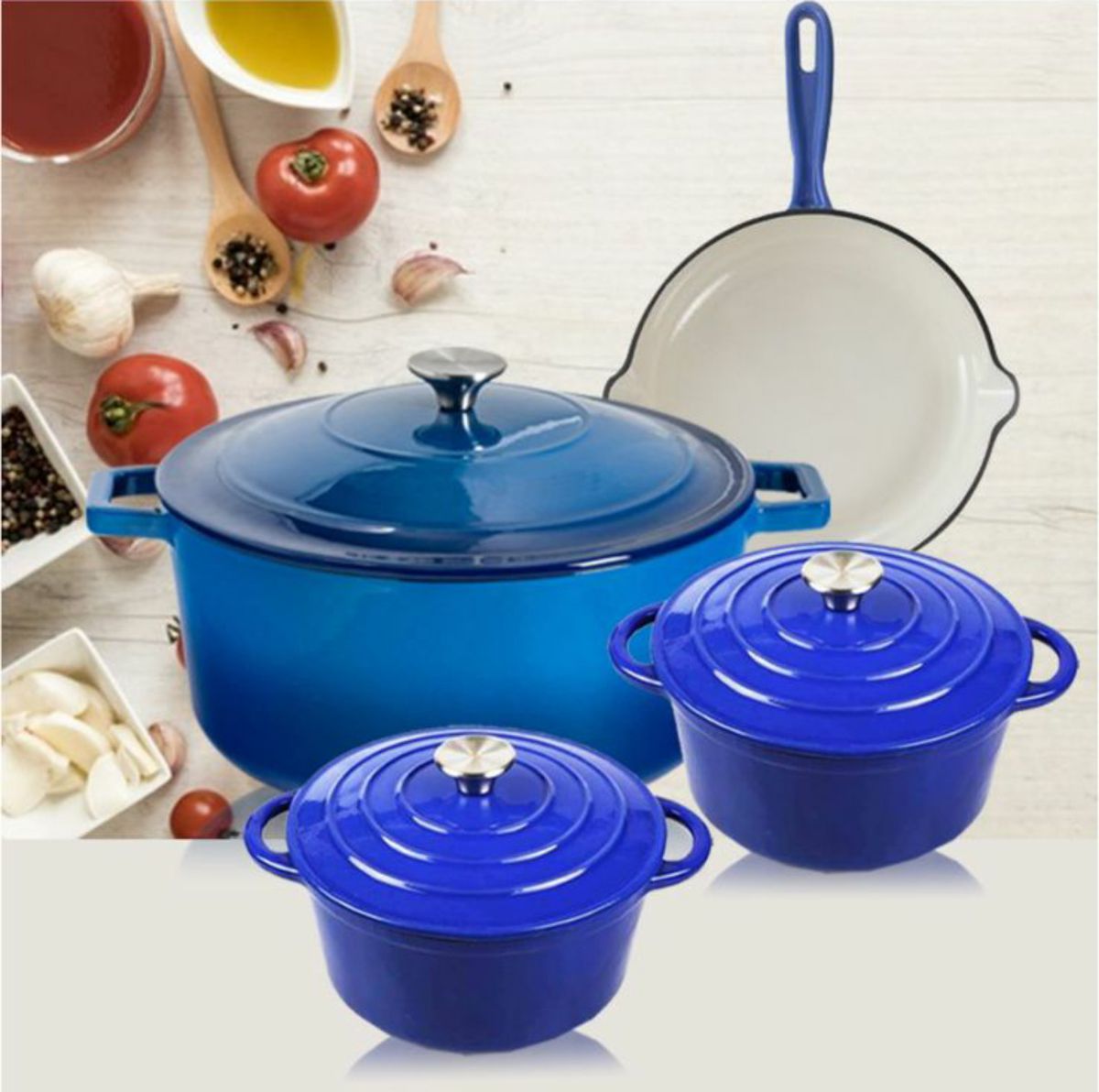 ZS - 7 Piece Cast Iron Pot Set