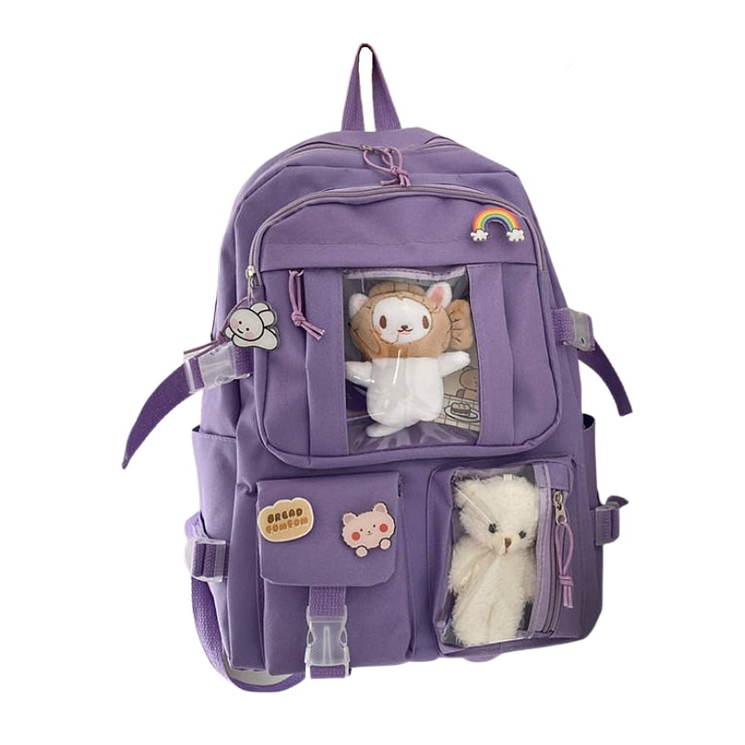 ZS - Trendy Cute - Kawaii Fashion School Bag with Customizable Design & Dolls